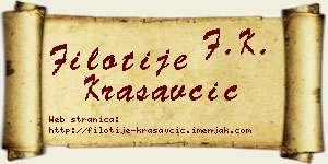 Filotije Krasavčić vizit kartica